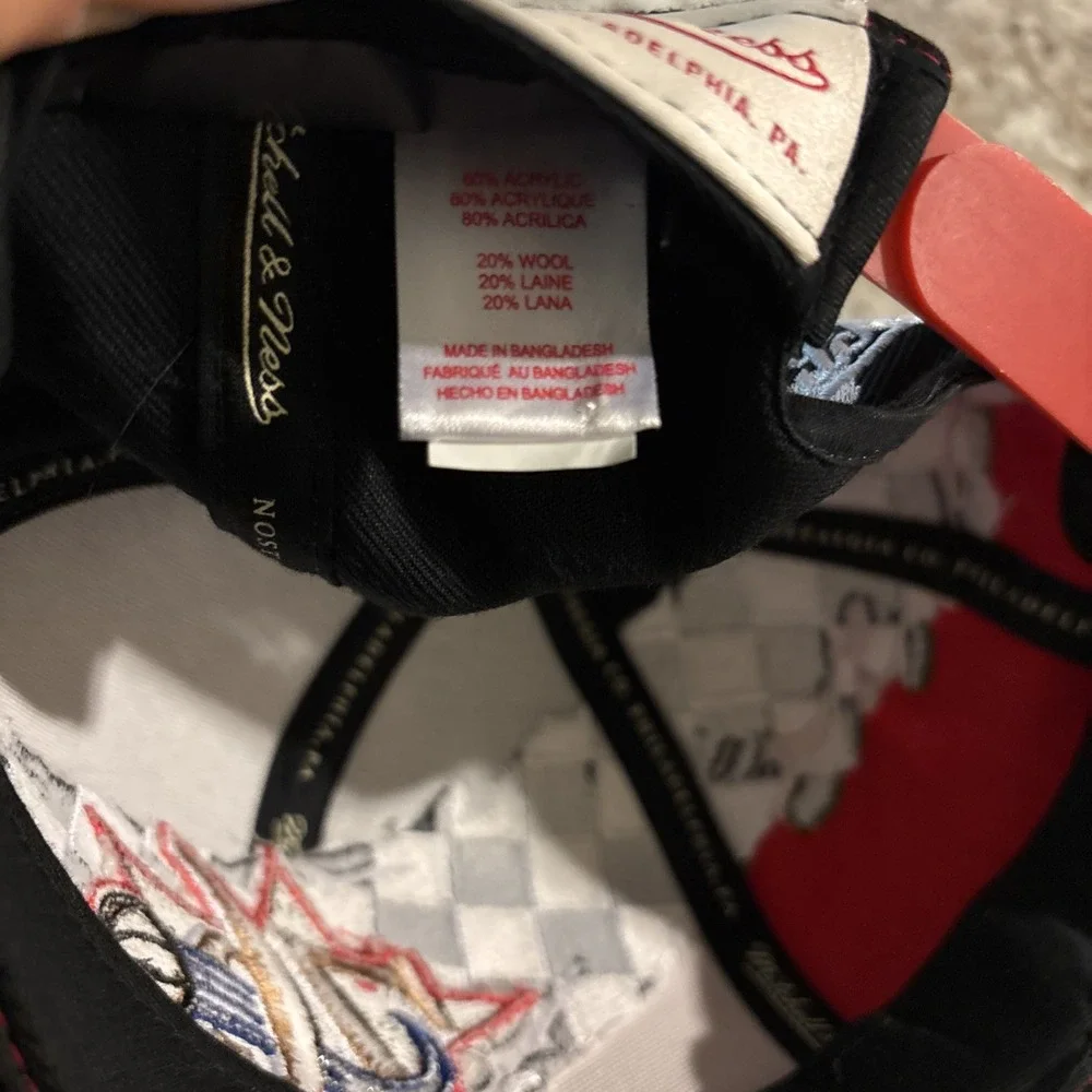 Mitchell & Ness Philadelphia 76ers Checkered Snapback Hat‎ 2018 VGUC
